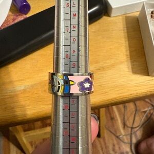 Colorful Enamel Ring with Floral Design